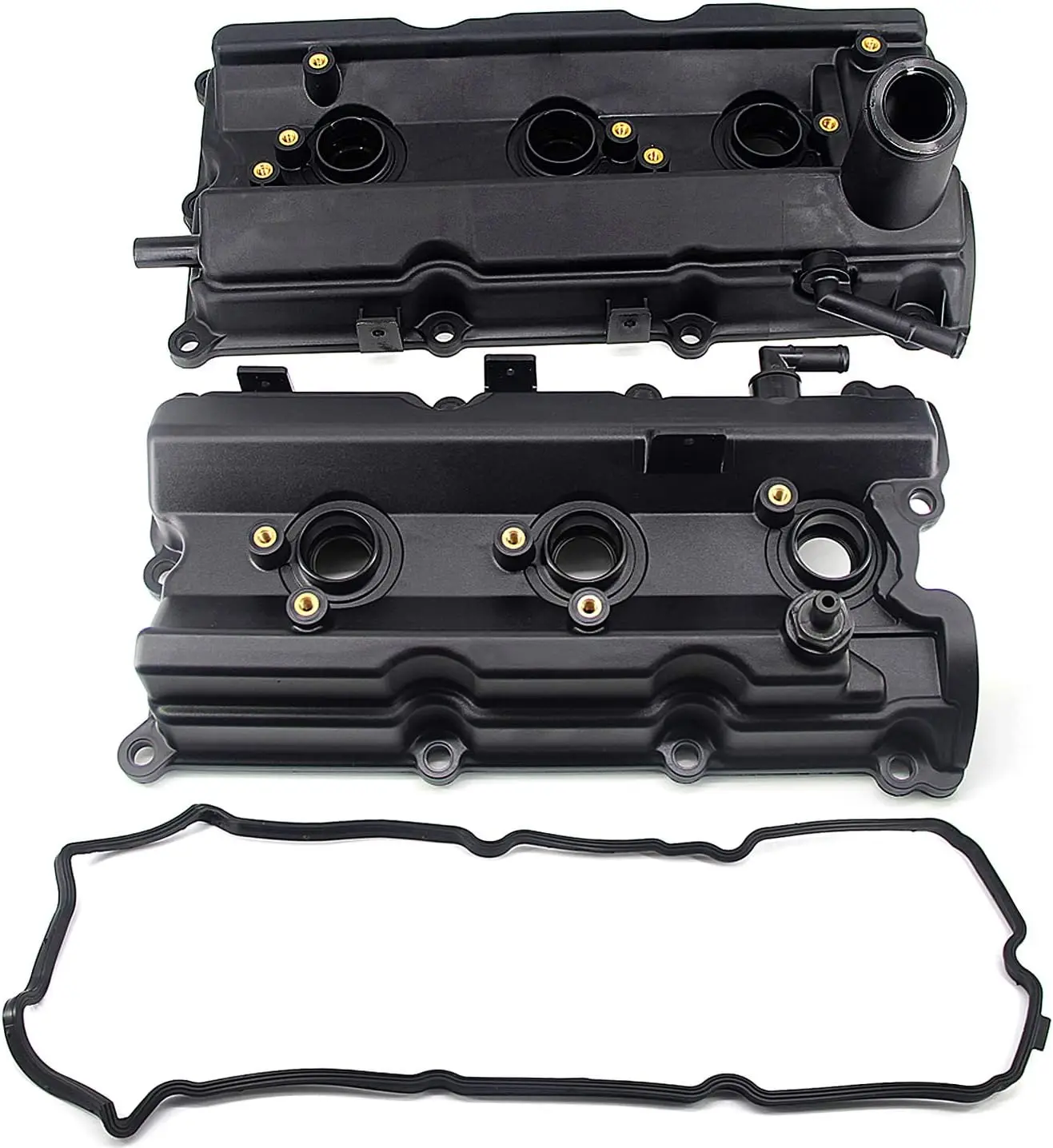 Engine Valve Cover Right & Left Compatible with Nissan 350Z Infiniti FX35 13264-AM600 132708J102 13264-AM610 132708J112 with Cap
