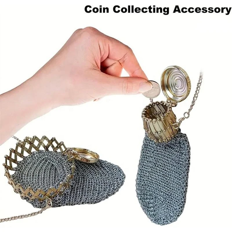 1 Pcs 1920s Handmade British Change Purse Era Twist Cap Top Mesh Belt Mini Vintage Double Coin Purse Rare Collection Retail