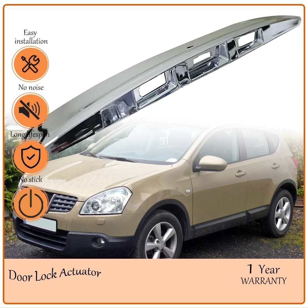 

Sleek Chrome 4-Hole Tailgate Handle Trim Compatible With Nissan QashqaiJ10 2008-2015, Mid-Level Rear Trunk Handle OE 90812-JD20H