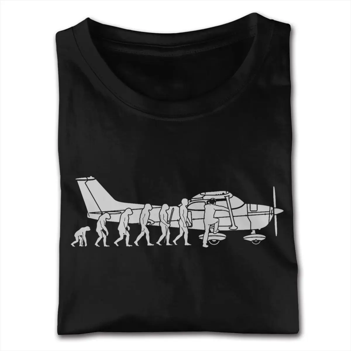 Harajuku Evolution Pilot Flugzeug Fun Art Air Fly Airplane Aircraft Flug T-Shirt for Men S-6XL Short Sleeve Soft Black Tshirt