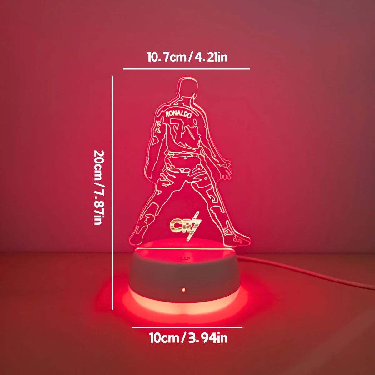 1pc 운동선수 모양의 3D 야간 조명, 7가지 색상 변환 기능이 있는 USB 전원 터치 스위치, 균일한 조명, 부드러운 조명
