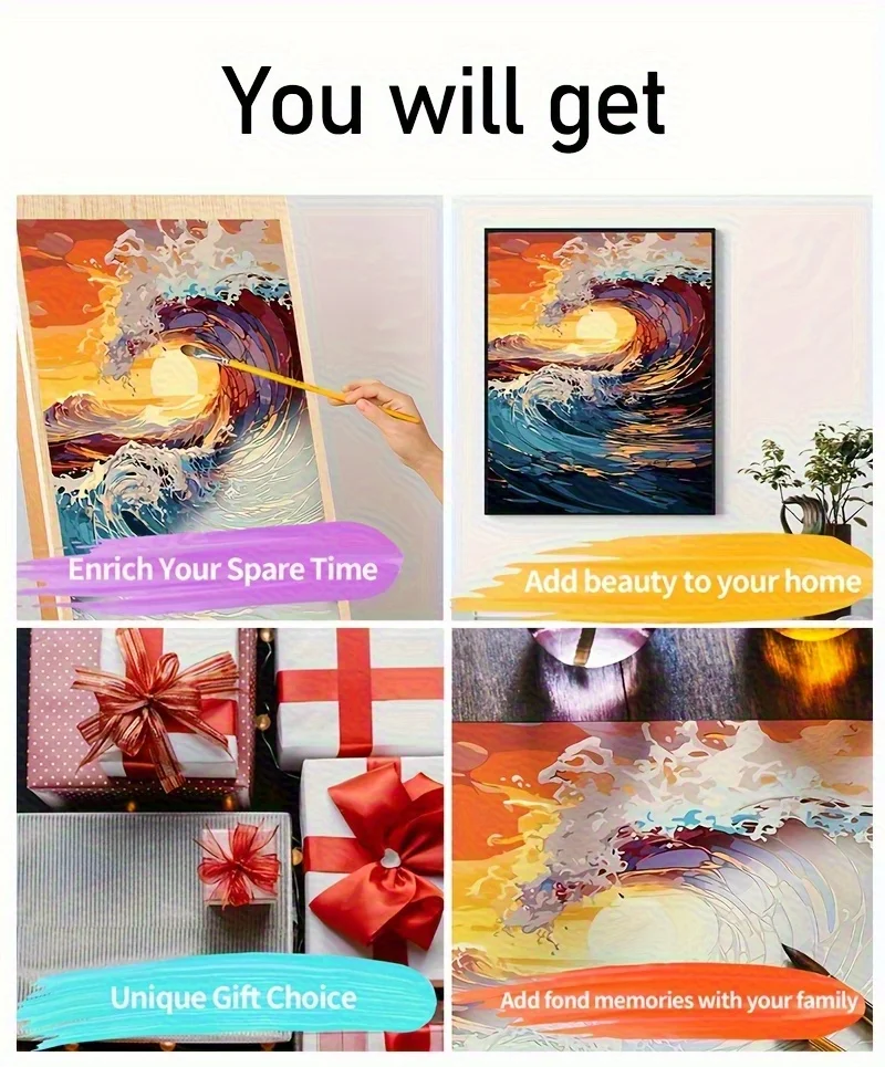 لوحة زيتية رقمية، منظر طبيعي لتزيين المنزل، لوحة رقمية فريدة من نوعها #3