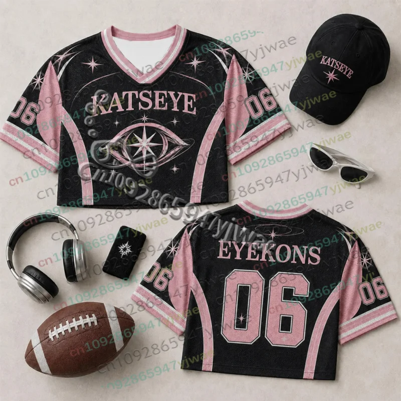 2026 KATSEYE Konzert Unisex Jersey Locker Modisch Yoonchae Lara&Sophia Daniela Fans T-Shirt Herren Damen Strand Crop Tee T-Shirts – Detail 4