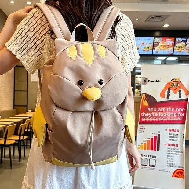 Trendy 2026 New Duckling Backpack Large Capacity Double Shoulder Bag for Junior And Senior High School Girls Oxford Cloth Wat...