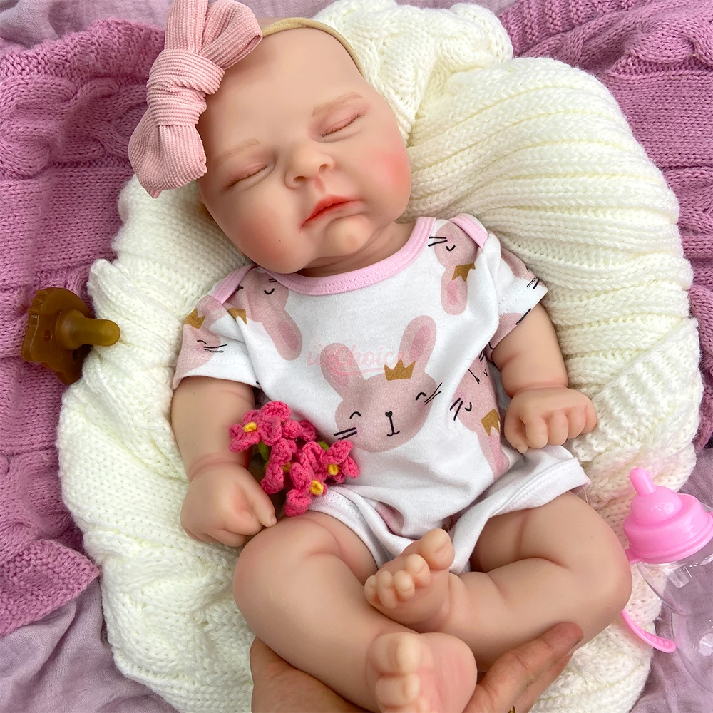 

18-дюймовая пухленькая кукла-реборн из мягкого силикона, реалистичная, ручной работы, с 3D-расписной кожей, гибкая, водонепроницаемая, для ролевых игр