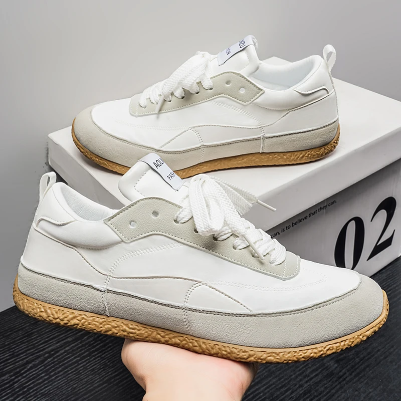 

2026 New Summer Men Retro Versatile German Trainers,Spliced Lace-up Casual Sneakers, Anti-slip Wear-resistant Skate Sports Shoes
