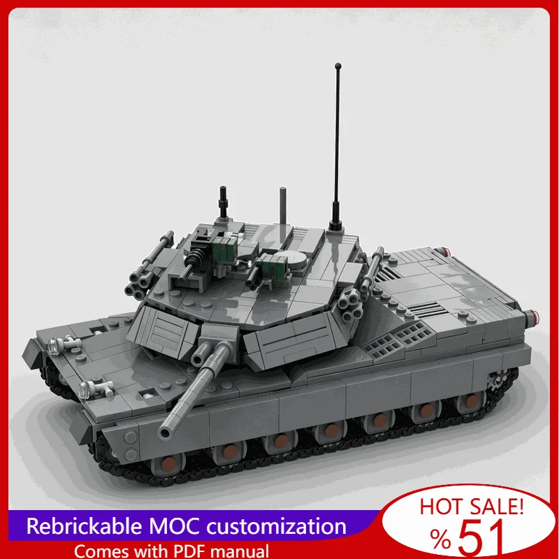 M1 Abrams 105mm Barrel Modern Main Battle War Series Tank Building Blocks DIY Education Assembly Education Display Xmas Gift Toy