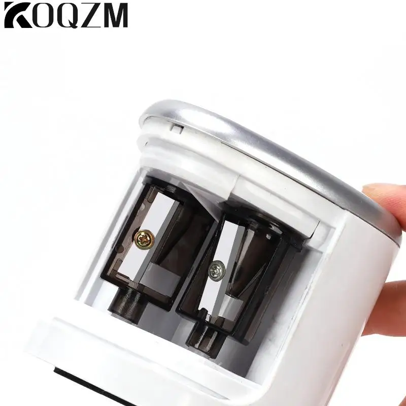 2PCS Multifunctional Automatic Two-hole Electric Switch Pencil Sharpener Spare Blades Home Office Pencils Art Drawing Supplies