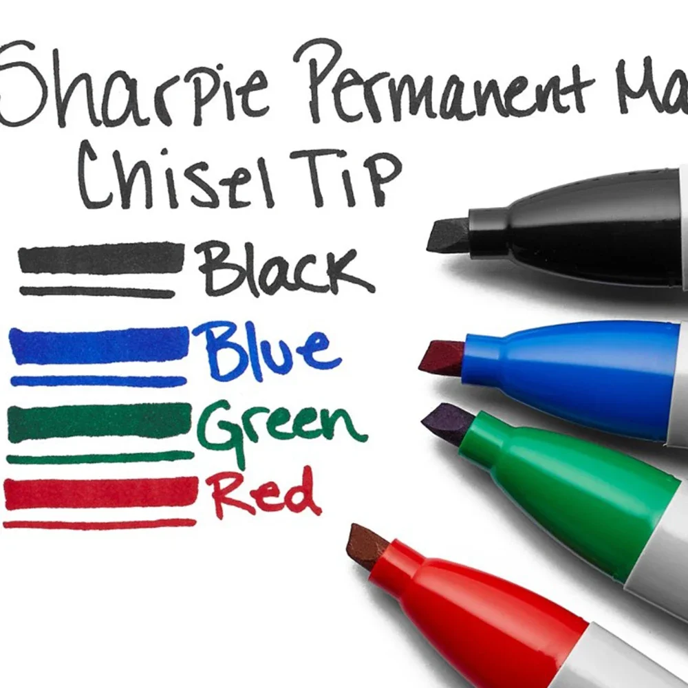 Imagem -04 - American Sharpie Marcação Pen Oil Waterproof Wide Oblíqua Head Marcadores Permanentes 38201 Suprimentos Industriais Acessórios de Escritório