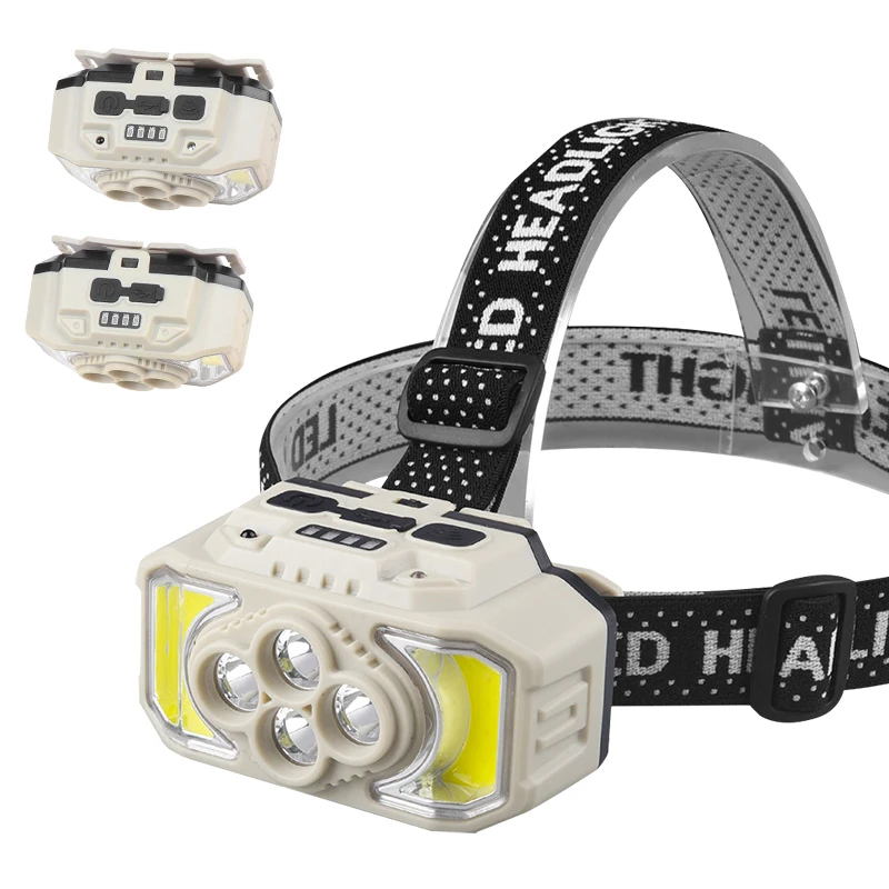 6-speed adjustable LED headlight Type-C USB rechargeable headlight Built-in battery outdoor waterproof camping fishing light