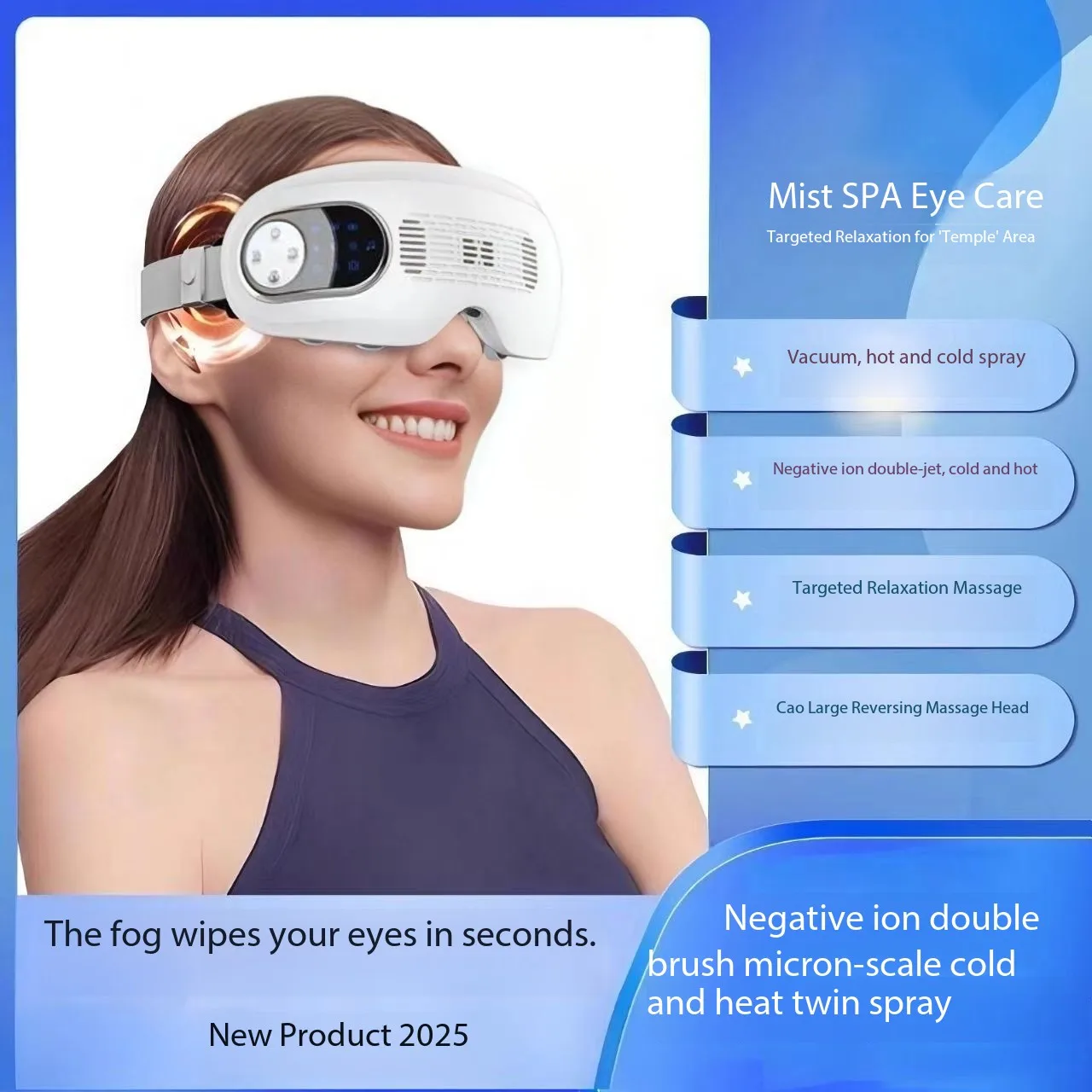 Vibrador Masajeador De Ojos 2026, Instrumento De Masaje Ocular Inteligente, Eliminación De 4 Modos, Masaje De Globo Ocular, Compresa Fría, Vibración, Música Bluetooth — -49%, 49.74€ Coupon, from 49.99€ – 49% descuento – €49.99
