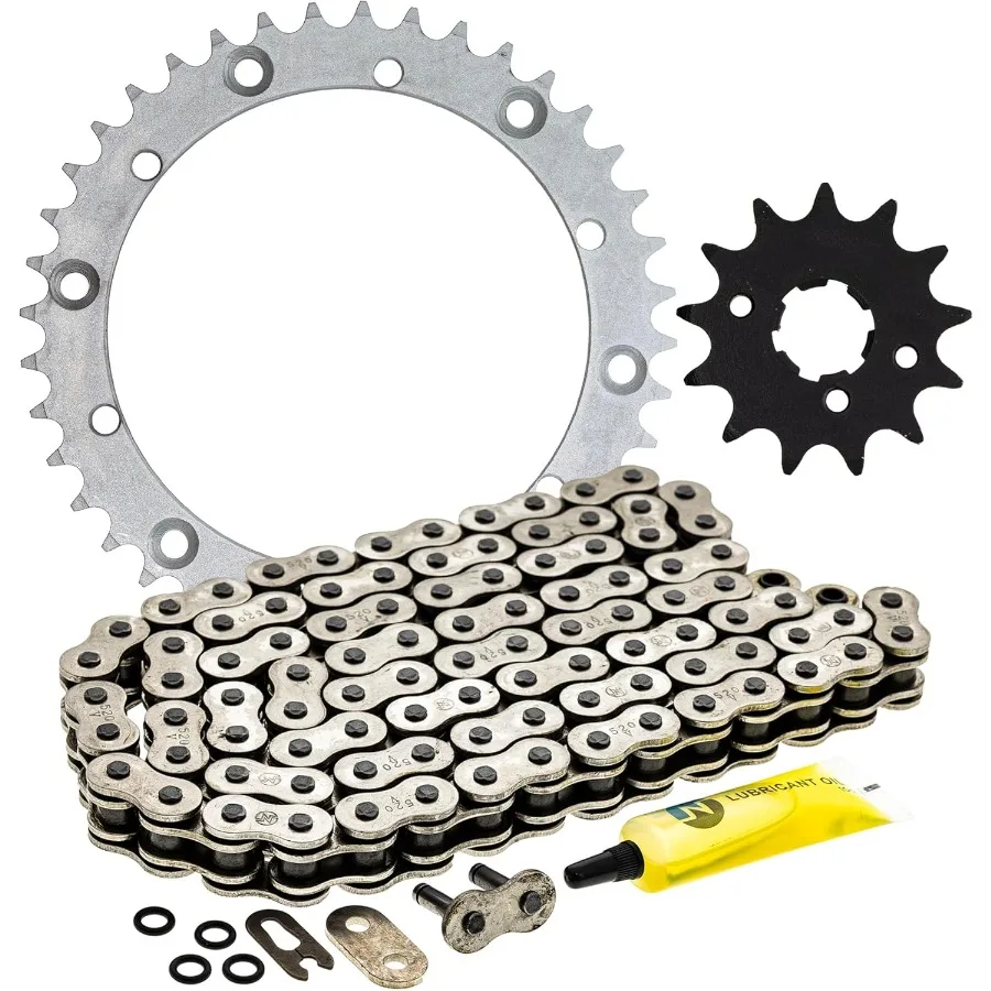 

Drive Sprocket Chain Combo for Yamaha Warrior 350 Front 13 Tooth Rear 40 Tooth 520V ORing 98 Links Suitable for OffRoad ATV Per