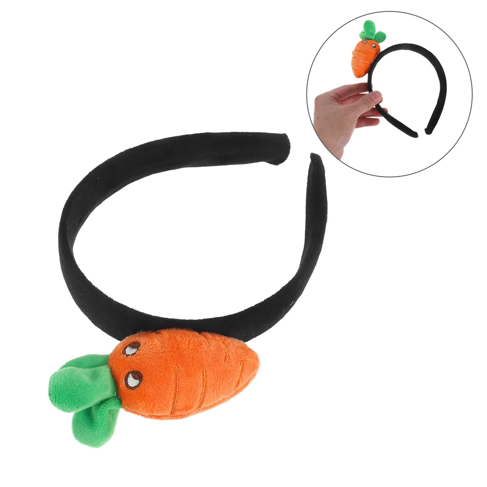 

2Pcs Carrot Headbands Cute Cartoon Hairbands for Kids Adults Funny Makeup Washing Face Skincare Accessories Girls Women