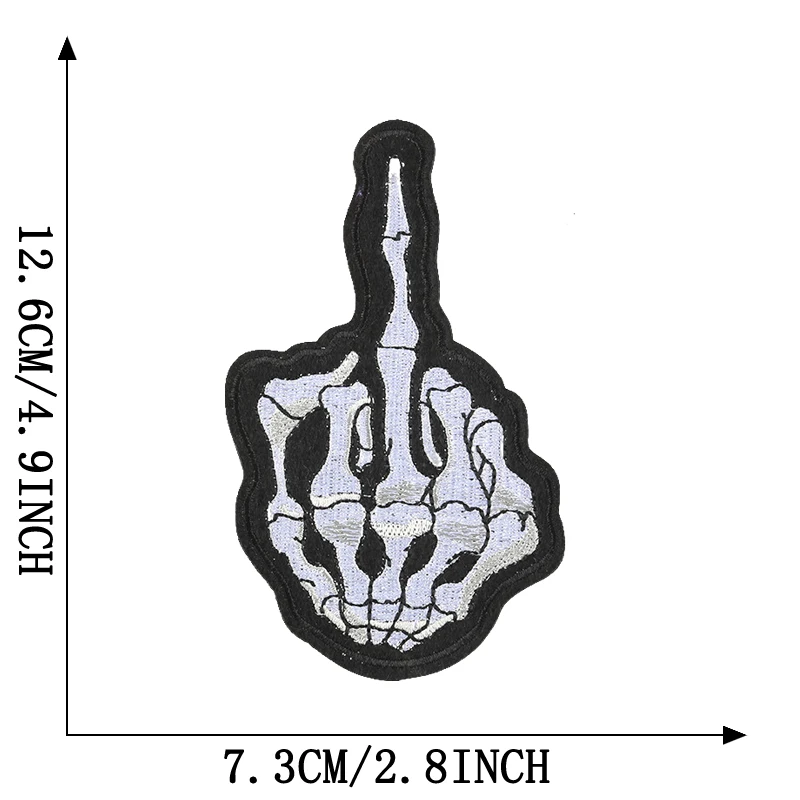Punk Patches Eisen auf für Kleidung Designer Schädel Outdoor bestickt Parche Bordado Para Ropa Termoadesive Rock Nähen Diy Jacke – Detail 14