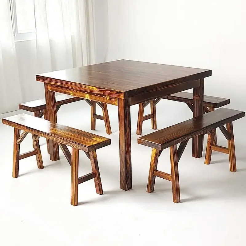 

Pure solid wood Sifang rural Baxian household table Chinese restaurant