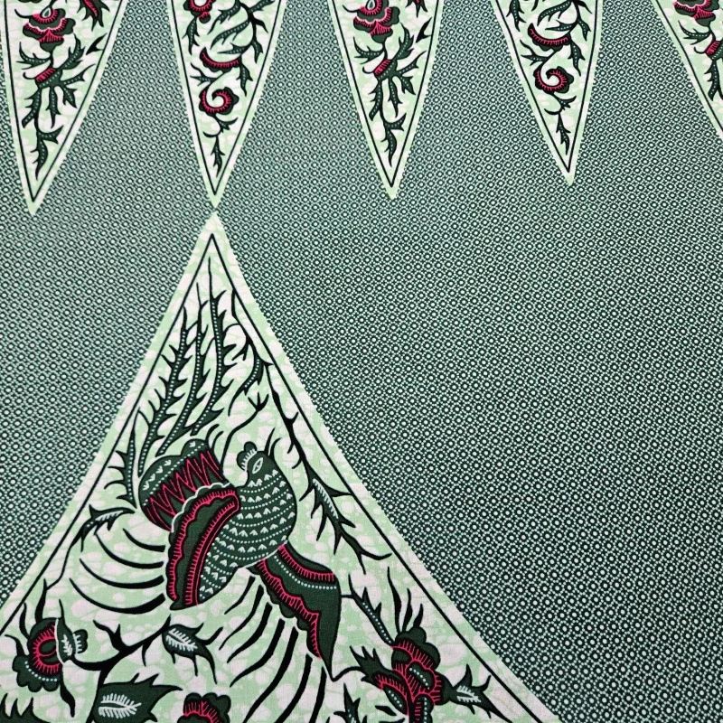 6Yards Long Printed Gray Green Cotton African Style Wax Fabric for DIY Sewing Dress Sofa Curtain Tablecloth 120CM Wide R2802 view 3