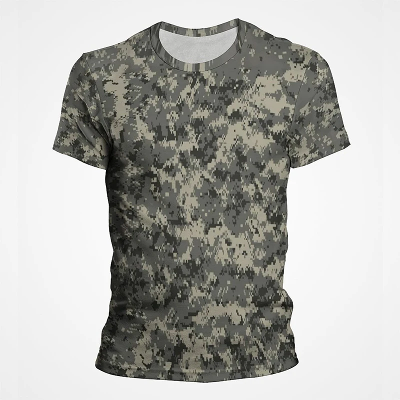 2023 New Military Camouflage T Shirt Men Summer Fashion Short Sleeve 3D Print T-shirt Cool Tops Tee Boy Girl Clothes