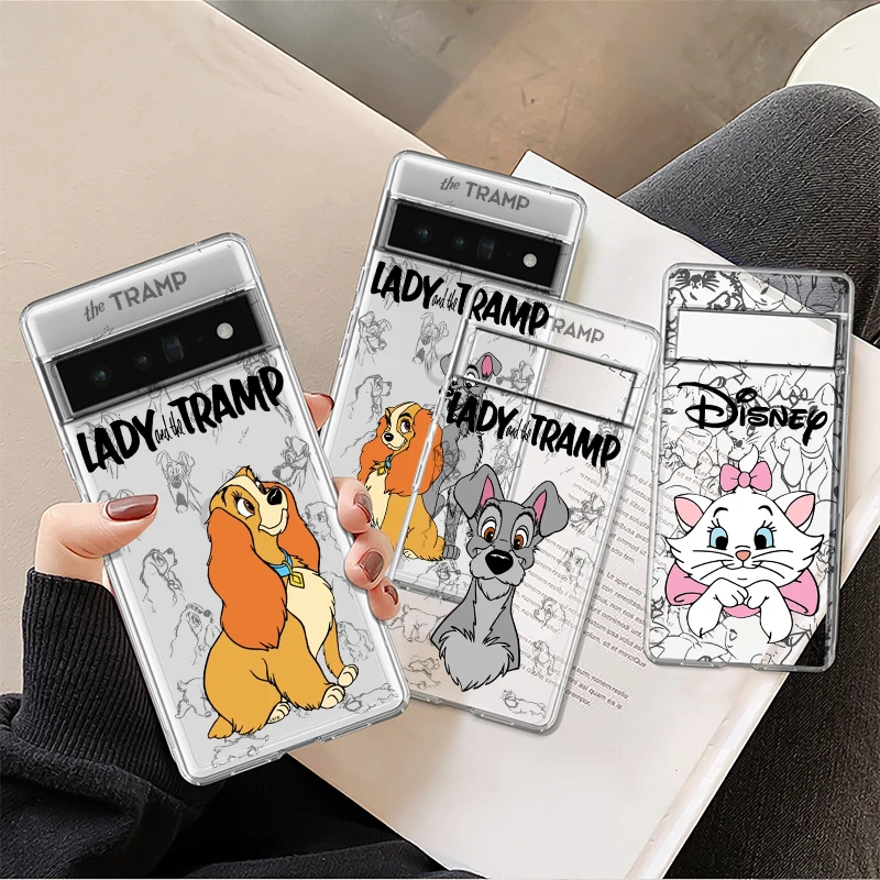 Lady and Tramp Marie For Google Pixel 8 7 6 Pro 6a 5 5a 4 4a XL 5G Transparent Phone Case Cover Shell