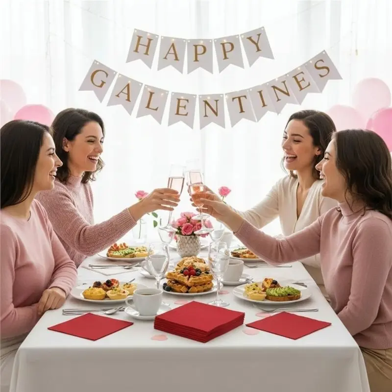 EYFL-For 4Th Of July, Birthday Wedding For 120 Pcs Cocktail Napkins Red Party Dessert Beverage Paper Napkin