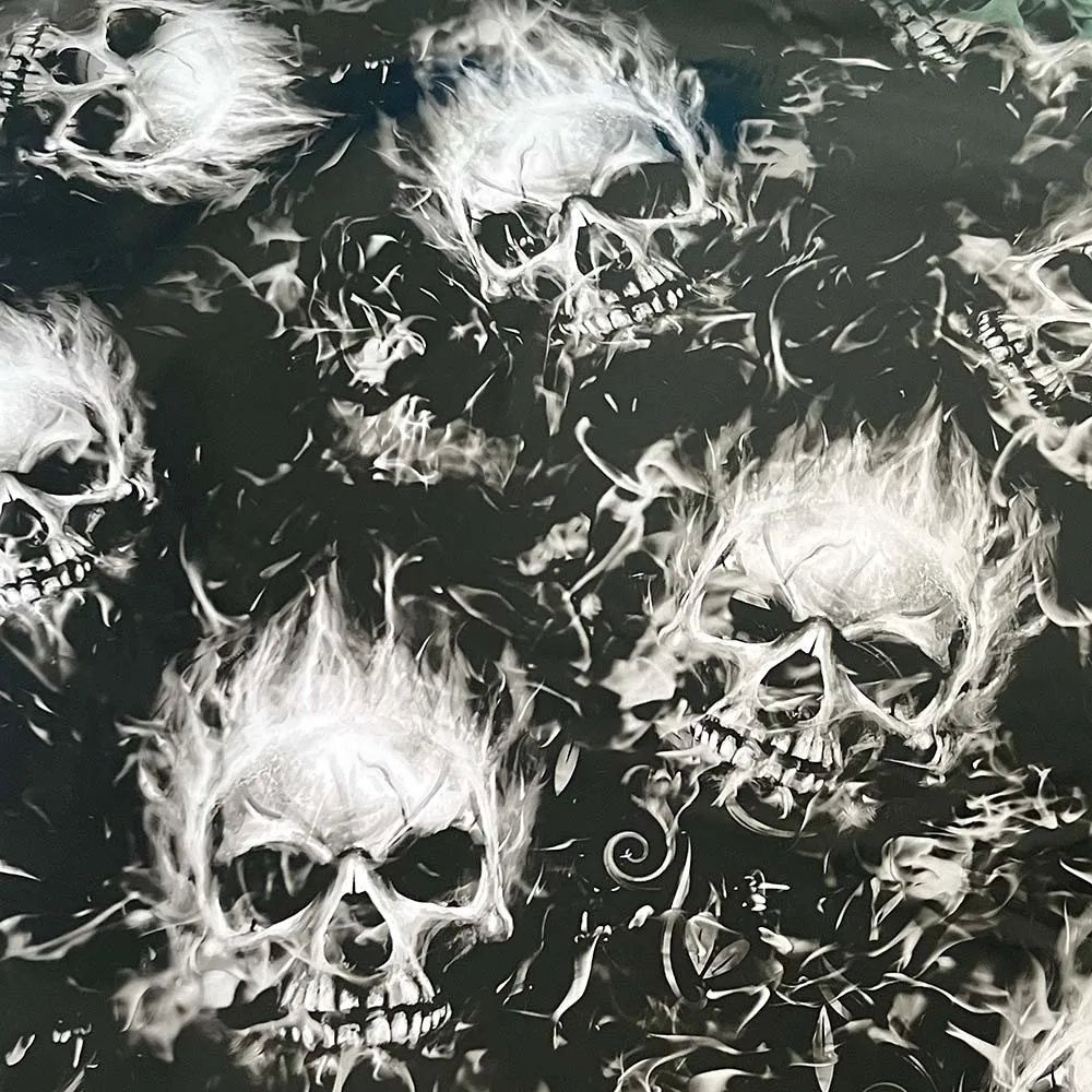 Hydrographics Width 100CM Water Transfer Printing Film Flame Skull Pattern Hydro Dip Print Film