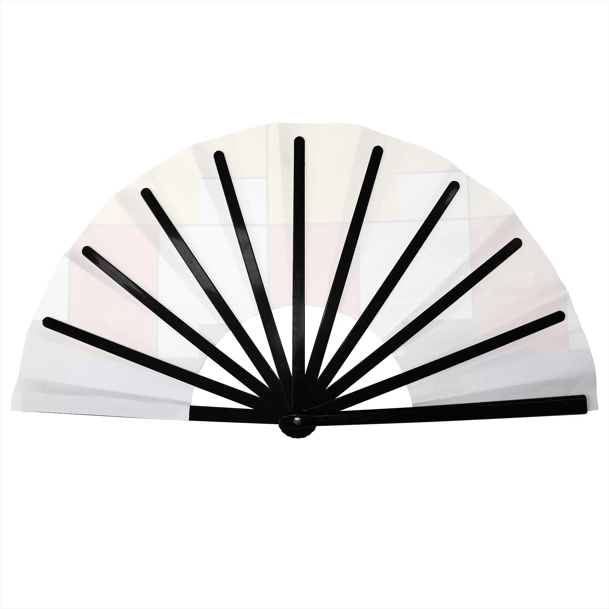 Customized Abstract Art Mondrian Portable Pocket Fan Camping  Polyester Folding Fan Chinese Dance Handheld Cooling Fans