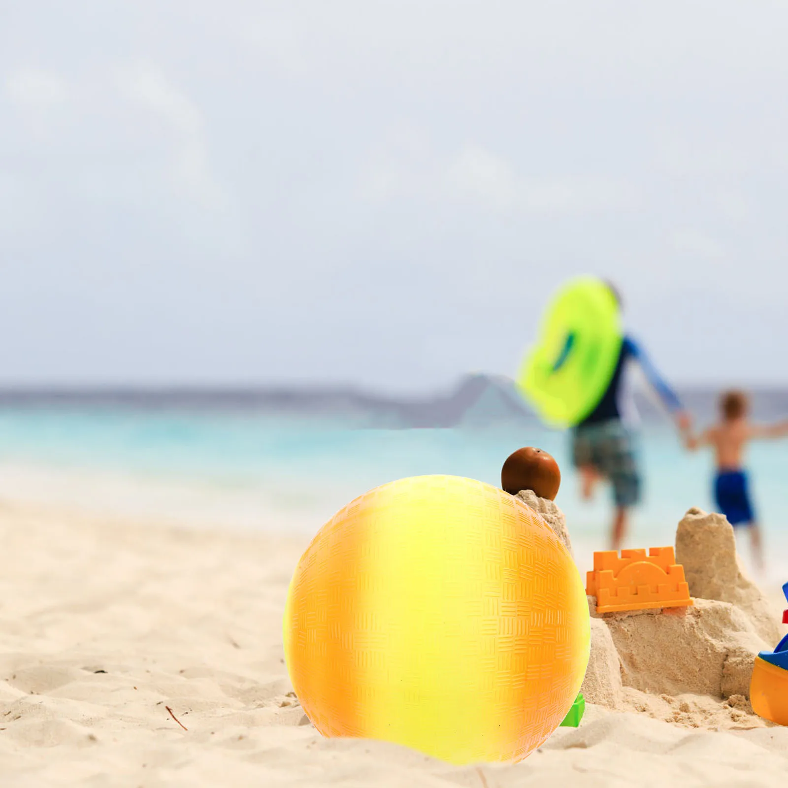 

Kids Bouncy Football Elastic PVC Playground Ball Yellow Red Safe Soft Indoor Outdoor Kickball Sports Play Game