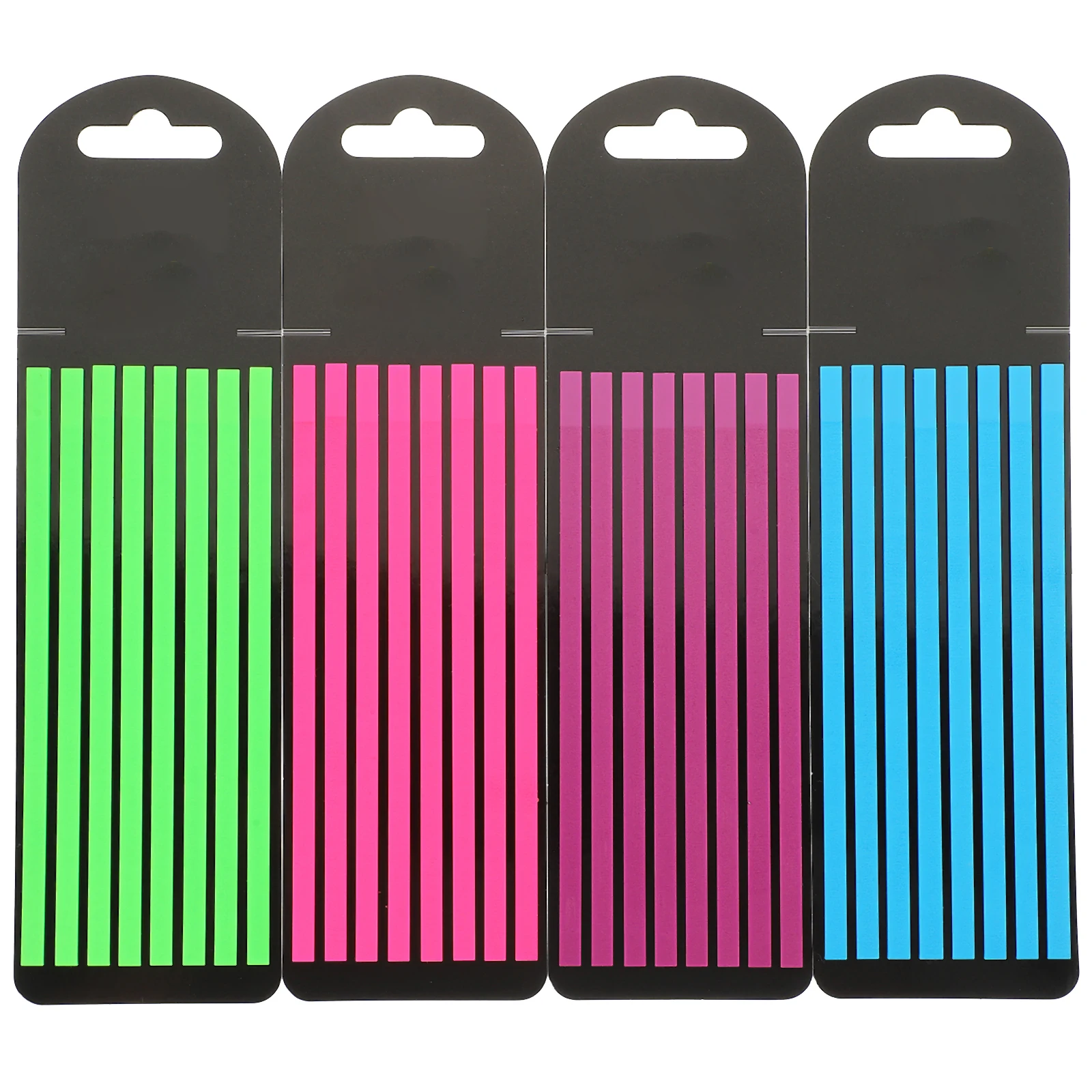 

4 Books Fluorescent Notes Page Markers Highlighter Strips Reusable Transparent Tape