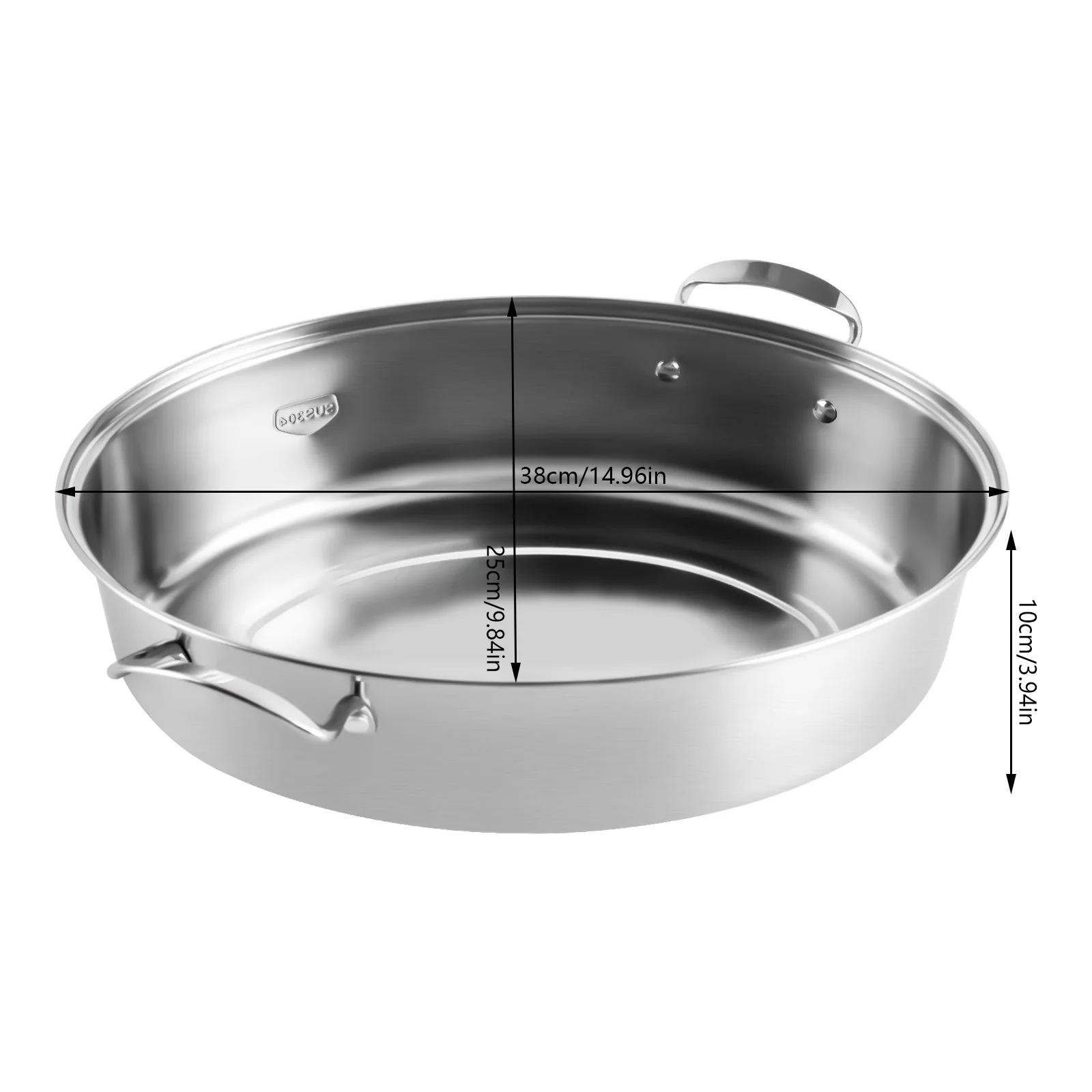 Stainless Steel Fish Steamer Multi-Use Oval Cookware with Rack Ceramic Pan Chuck Stockpot for Steaming Fish Boiling Soup