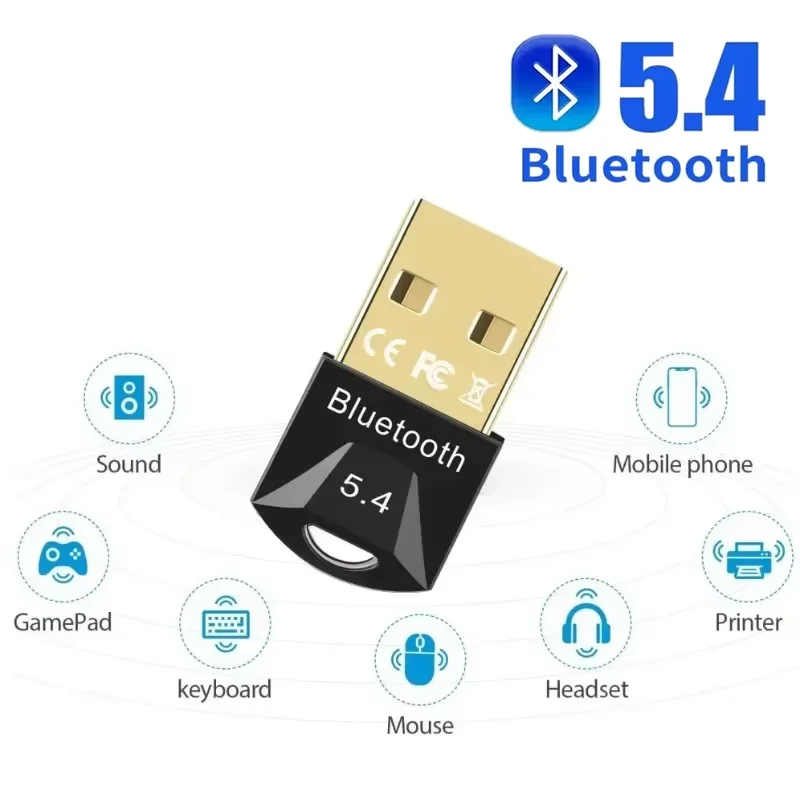

KEBIDUMEI USB Bluetooth Adapter USB Bluetooth 5.4/ 5.3/ 5.1/ 5.0 Dongle Receiver for Speaker Mouse Keyboard Audio Transmitter