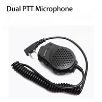 Baofeng UV-82 Dual PTT Speaker Microphone Shoulder Mic Tangent Headset For DM-1701 UVK5 UVK6 UV17 Pro UV5RH UV-18i Walkie Talkie