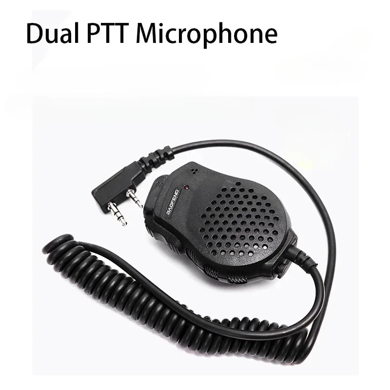 Baofeng Microphone UV-82 Dual PTT Speaker Shoulder Mic Tangent Headset For DM-1701 UVK5 UVK6 UV17 Pro UV5RH UV-18i Walkie Talkie