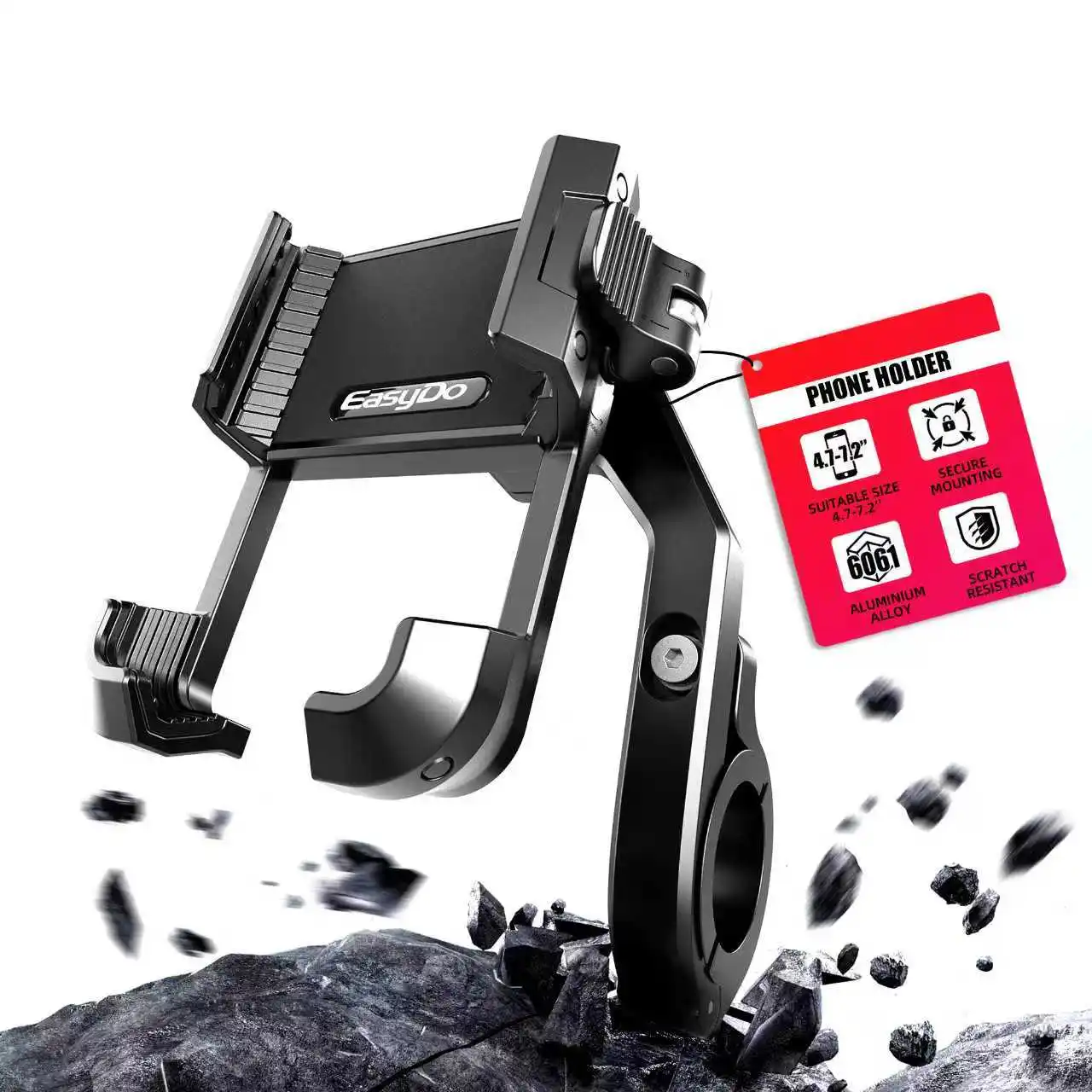 

Easydo Bike Phone Holder V-shaped Anti-slip Bicycle Cell Phone Mount Aluminum Alloy Electric Scooter Motorcycle Phone Stand