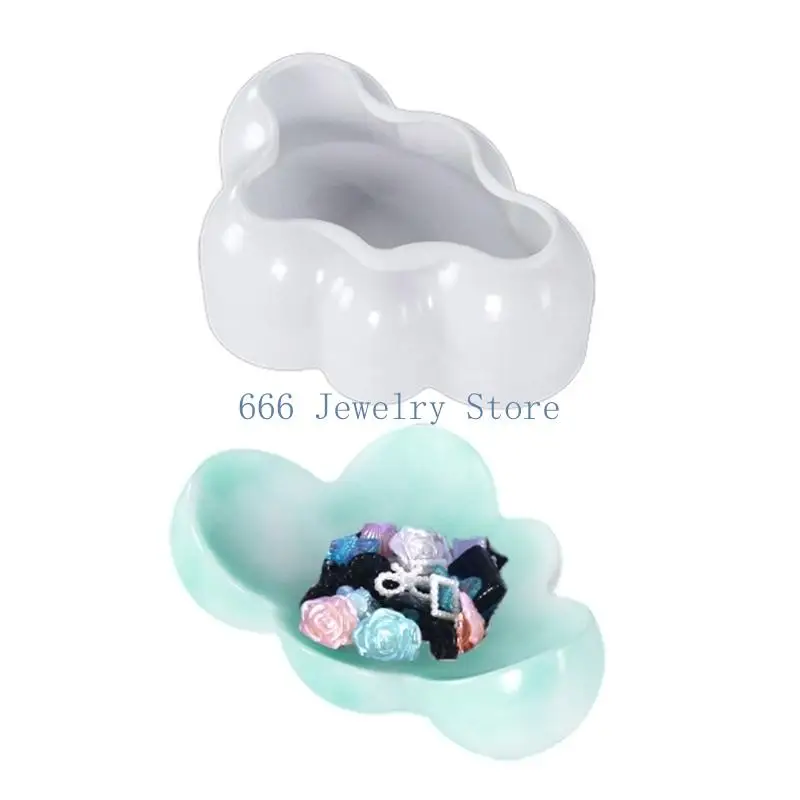 F2TD Epoxy Resin Moulds Cloud Shaped Silicone Mold Holder Storage Tray Moulds