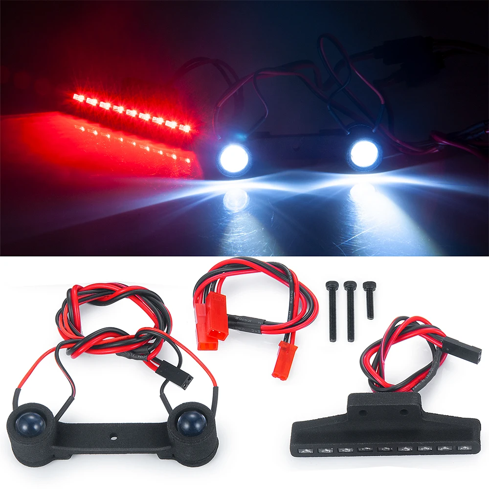 TRINOOD RC LED Lights Front & Rear Taillight Spotlight Lamp Bar for 1/16 Mini E-RVEO #71076-3 RC Car Buggy Parts