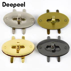 Deepeel 2 sztuk 47mm owalne jajko Metal Turn Lock Snap dla kobiet torebka Twist zatrzask klamrami DIY zamknięcia klamra akcesoria sprzętowe