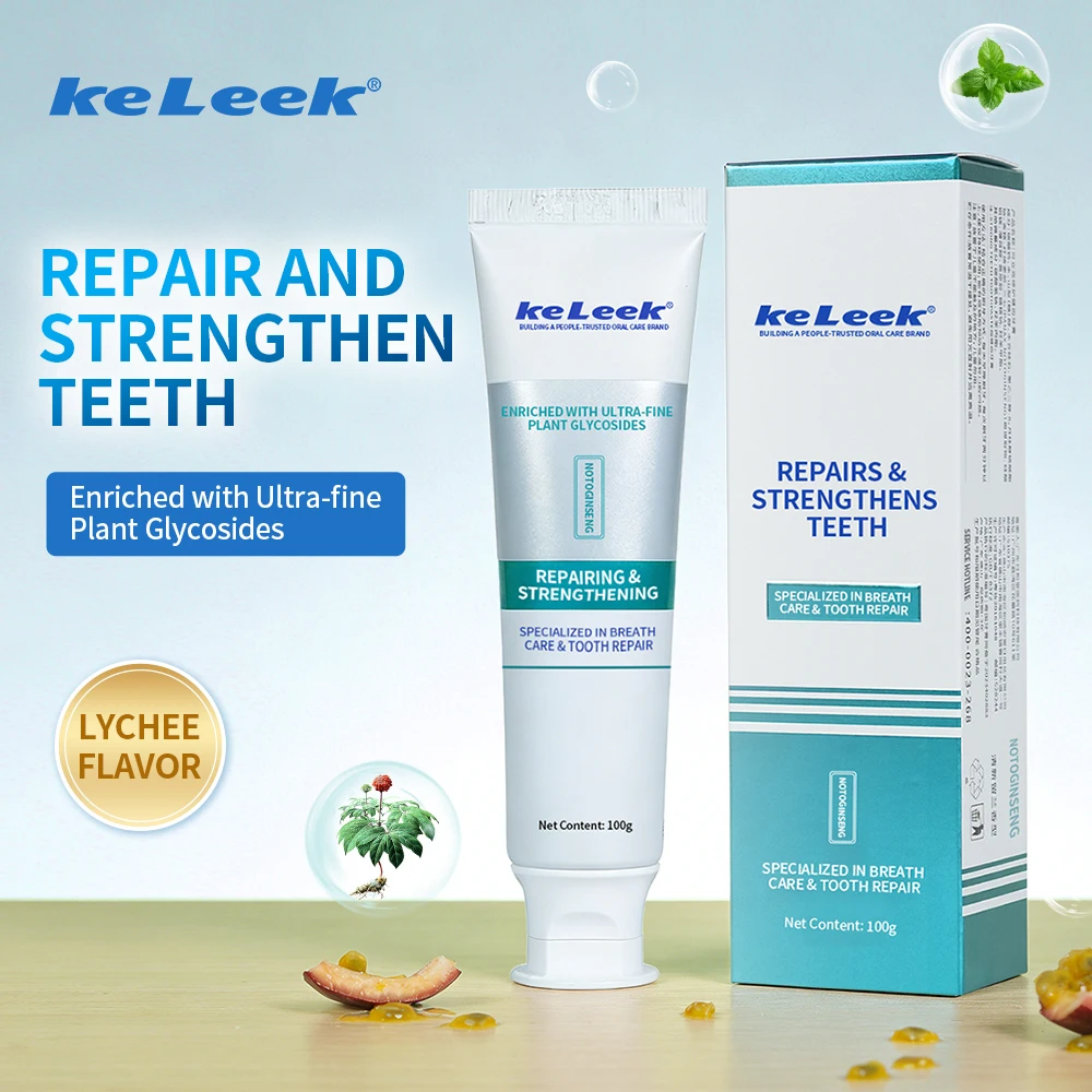 KeLeek Repair Strengthening Toothpaste 100g Passion Fruit Mint Enamel Care Fresh Breath Oral Care for Strong Healthy Teeth