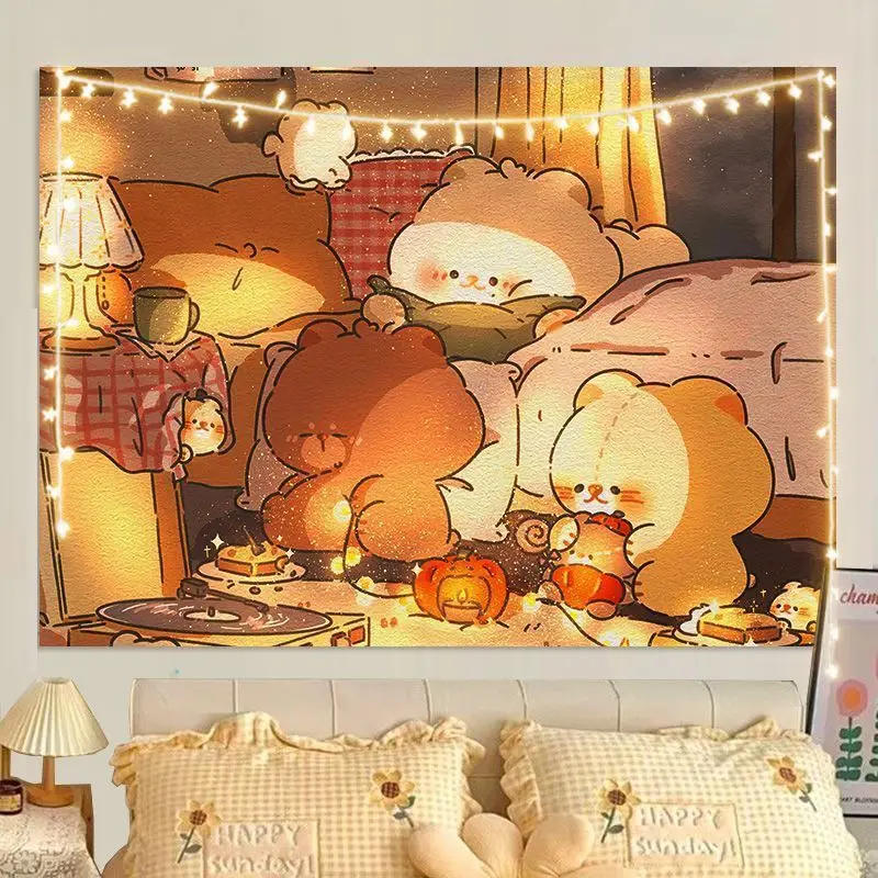 

18 Styles Available！Cartoon Bear Background Cloth for Nursery & Bedroom Wall, Covers Imperfections & Cracks