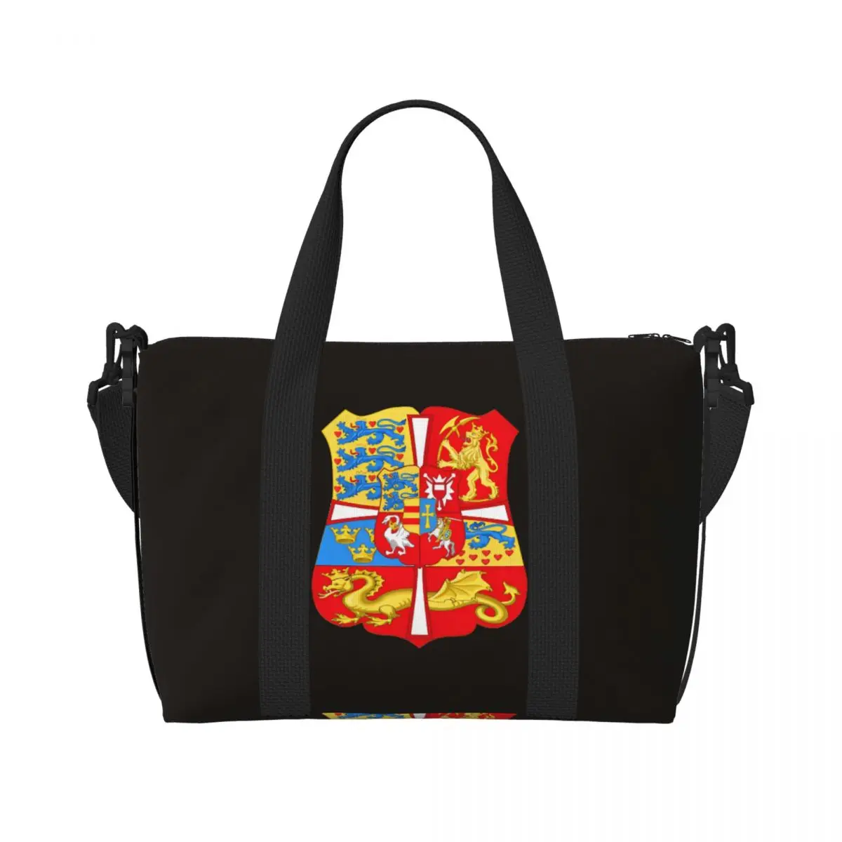 

Travel Bag Coat Of Arms Of Denmark Gym Bag Outdoor Sports Bags Large Capacity Training Handbag Fitness Bag For Male Female