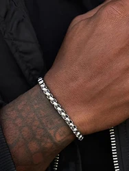 Retro Jewelry Solid Stainless Steel Bracelets 4mm Breadth POP Chain 20cm for Men Women Gifts Punk Style NO Fade Can Shower