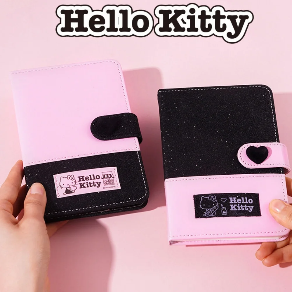 Genuine Sanrio Hello Kitty A6 PU Notebook Cartoon Kt Cat Magnetic Heart Buckle Planner For Study Journaling School Stationery