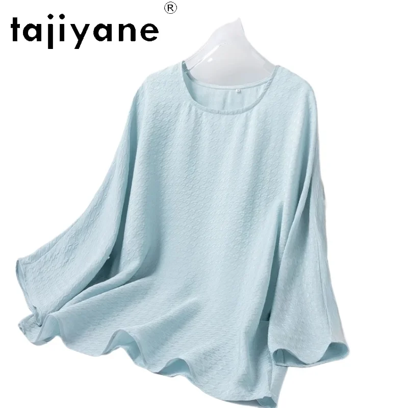 

TAJIYANE 100% Mulberry Silk Blouse High Quality Tops for Woman Spring Real Silk Long Sleeve Blouses 2025 Womens Clothes Blusas