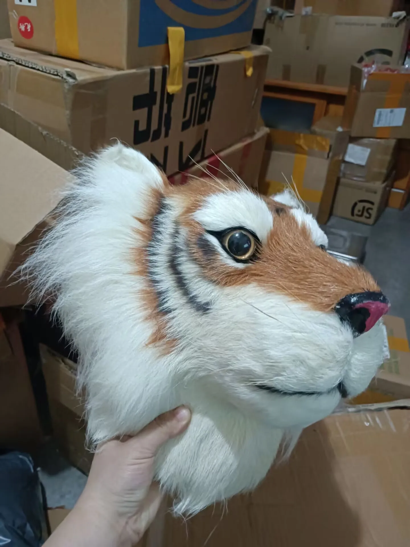 big tiger head model polyethylene&furs simulation tiger head gift 33cm xf2401