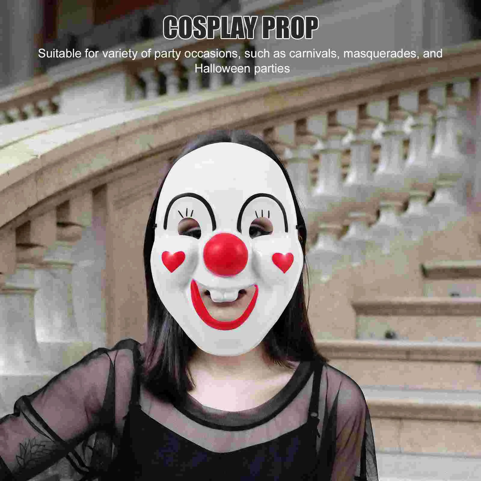 Party Clown Cosplay Halloween Face Prop Props Scary Costume Hair Skull