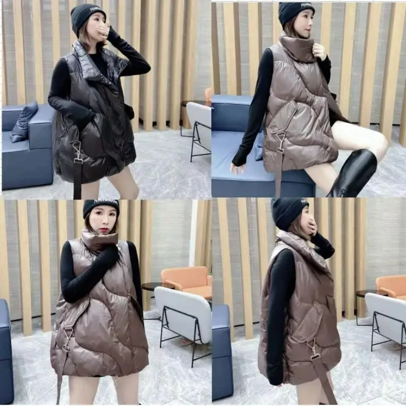 Winter Thicken Women Vest Korean Loose Warm Puffer Waistcoat for Women 2024 New Winter Sleeveless Jacket Female Vest