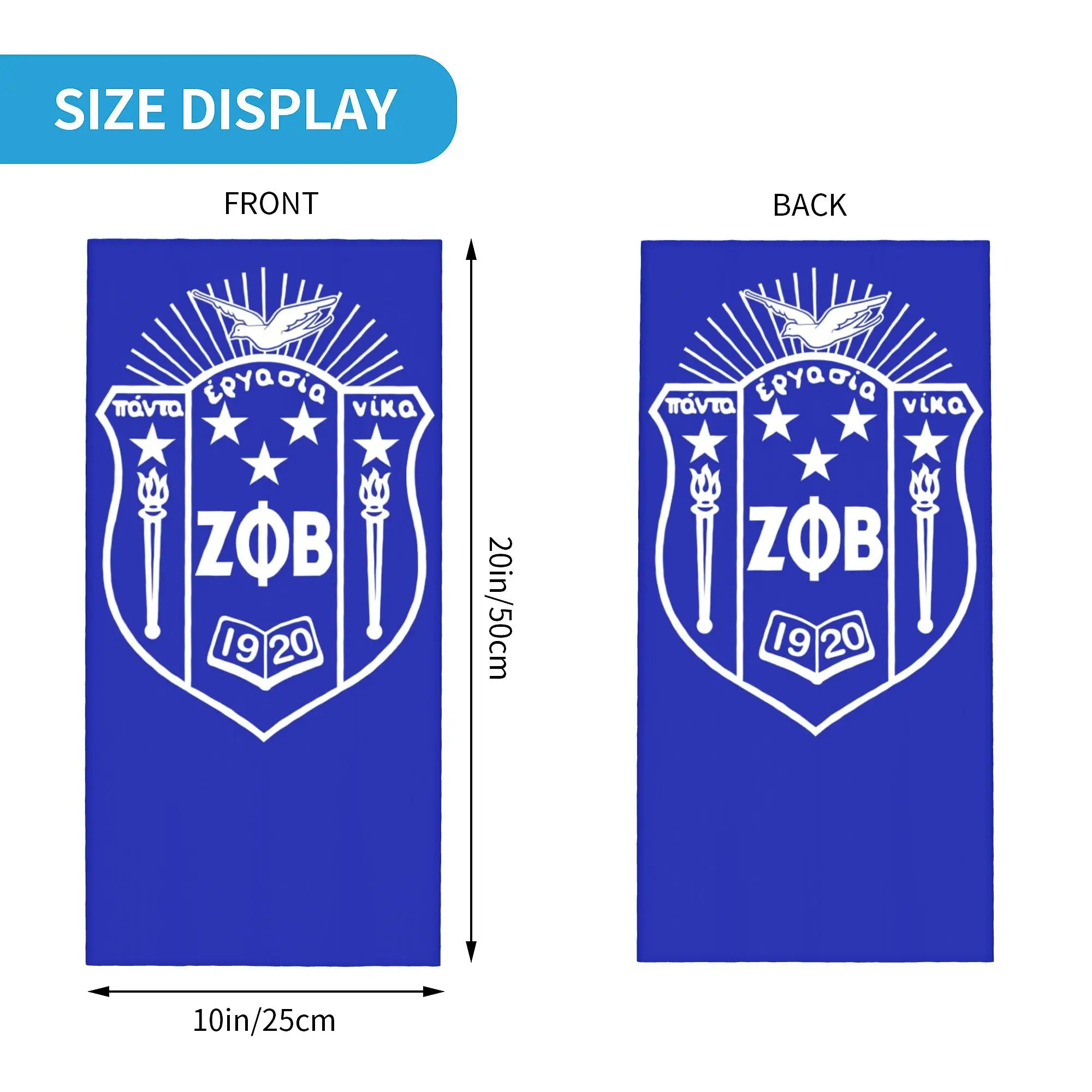 Custom Zob Zeta Phi Beta Greek Letter 1920 Bandana Neck Warmer Women Men Winter Ski Tube Scarf Gaiter  Face Cover