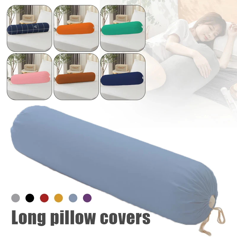 Cylindrical Pillow Case Long Pillow Cover Summer Thin Comfortable Pillow Case Neck Bolster Headrest Cushion Cover