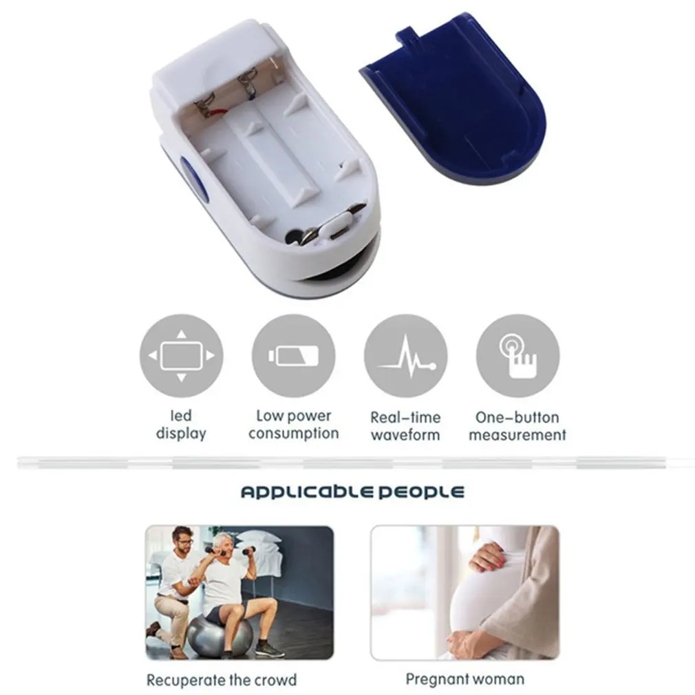 AJC Oximeter Portable Fingertip Pulse Blood Oxygen Saturation Monitor LED Display Fingertip Oximeter Testing SPO2