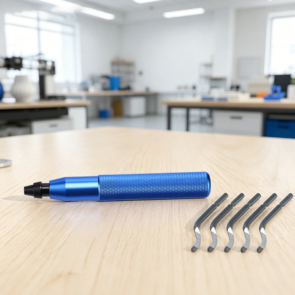BS1010 Burr Removal Reamer 13.2cm Metal Deburring Tool with 5 Replacement Accessories for Plastic and Metal Edges