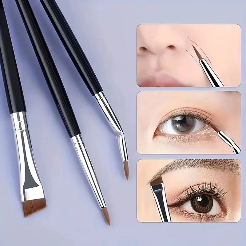 3/5/7-teiliges Präzisions-Make-up-Pinsel-Set mit schräg abgeschrägten Eyeliner- und Augenbrauenpinseln sowie ultradünnen Pinseln für Augenbrauen und untere Augenlider