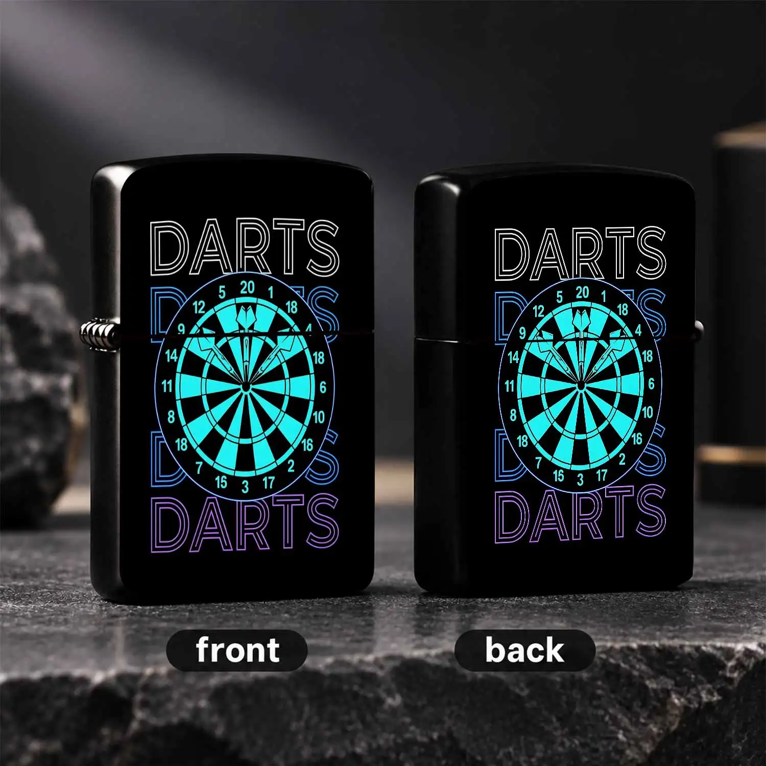 Trendy Darts Themed Lighter, Cool Neon Style Dartboard with Three Darts Bullseye Pattern Design, Personalized Creative Fun Accessory, Daily Portable Practical Item, Suitable for Multiple Scenarios, Special Thoughtful Gif A Humorous And Inte